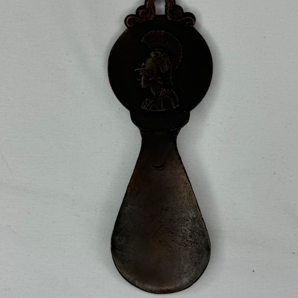 Vintage 1947 Greek Bronze Shoehorn - Athena Mythology, A. Papadiamantis